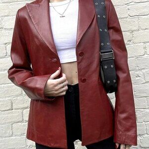 red leather blazer Boho chic jackets